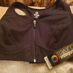 RAINBEAU Curves Zip Up Grace Sports Bra -Sz 14-16